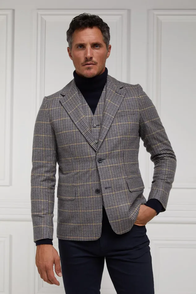 Holland Cooper Blazers Men The Single Breasted Blazer Prince Of Wales Navy Holland Cooper Blazers Men The Single Breasted Blazer Prince Of Wales Navy
