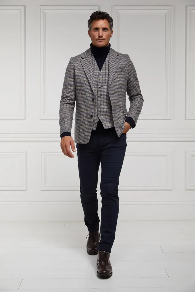 Holland Cooper Blazers Men The Single Breasted Blazer Prince Of Wales Navy Holland Cooper Blazers Men The Single Breasted Blazer Prince Of Wales Navy