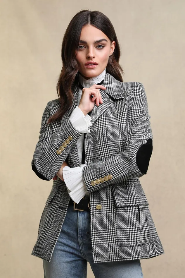 Holland Cooper Blazers Women Paddington Blazer Prince Of Wales Mono Holland Cooper Blazers Women Paddington Blazer Prince Of Wales Mono