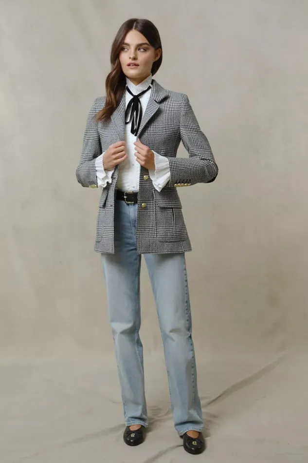 Holland Cooper Blazers Women Paddington Blazer Prince Of Wales Mono Holland Cooper Blazers Women Paddington Blazer Prince Of Wales Mono