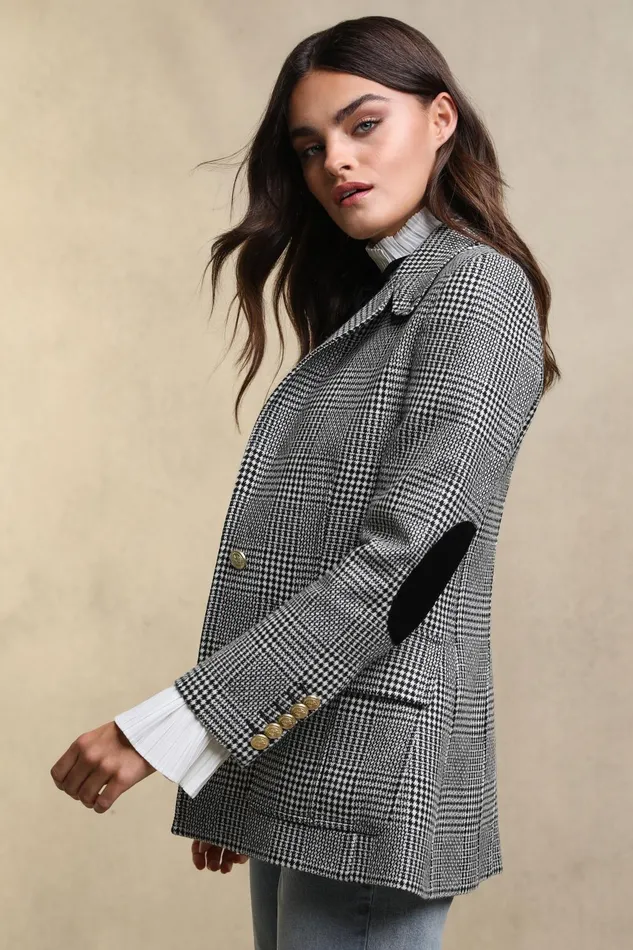 Holland Cooper Blazers Women Paddington Blazer Prince Of Wales Mono Holland Cooper Blazers Women Paddington Blazer Prince Of Wales Mono