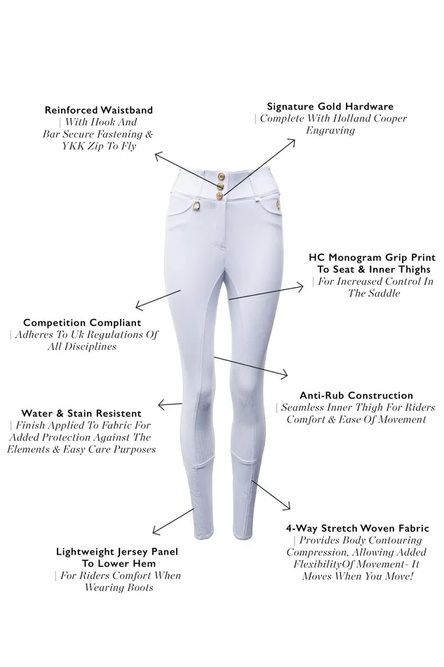 Holland Cooper Breeches Women Premium Competition High Rise Breeches White Holland Cooper Breeches Women Premium Competition High Rise Breeches White