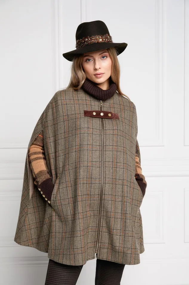 Holland Cooper Capes Women Slim Cape Bourbon Tweed