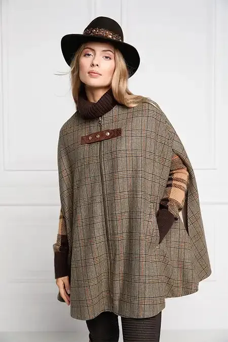 Holland Cooper Capes Women Slim Cape Bourbon Tweed