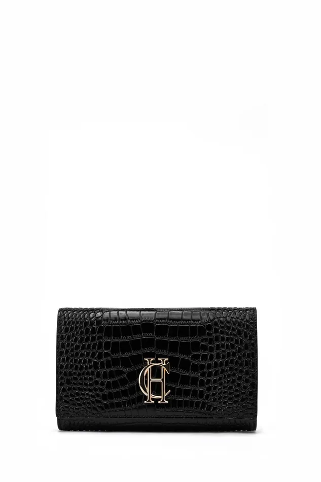 Holland Cooper Clutch Bags Women Highbury Clutch Bag Black Gold Holland Cooper Clutch Bags Women Highbury Clutch Bag Black Gold