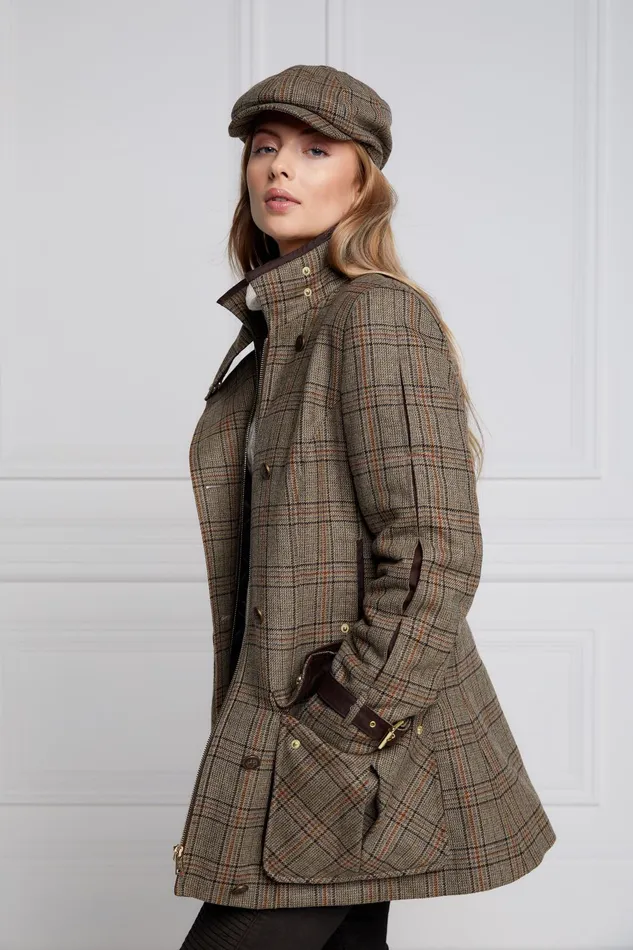 Holland Cooper Coats Women Balmoral Field Coat Bourbon Tweed
