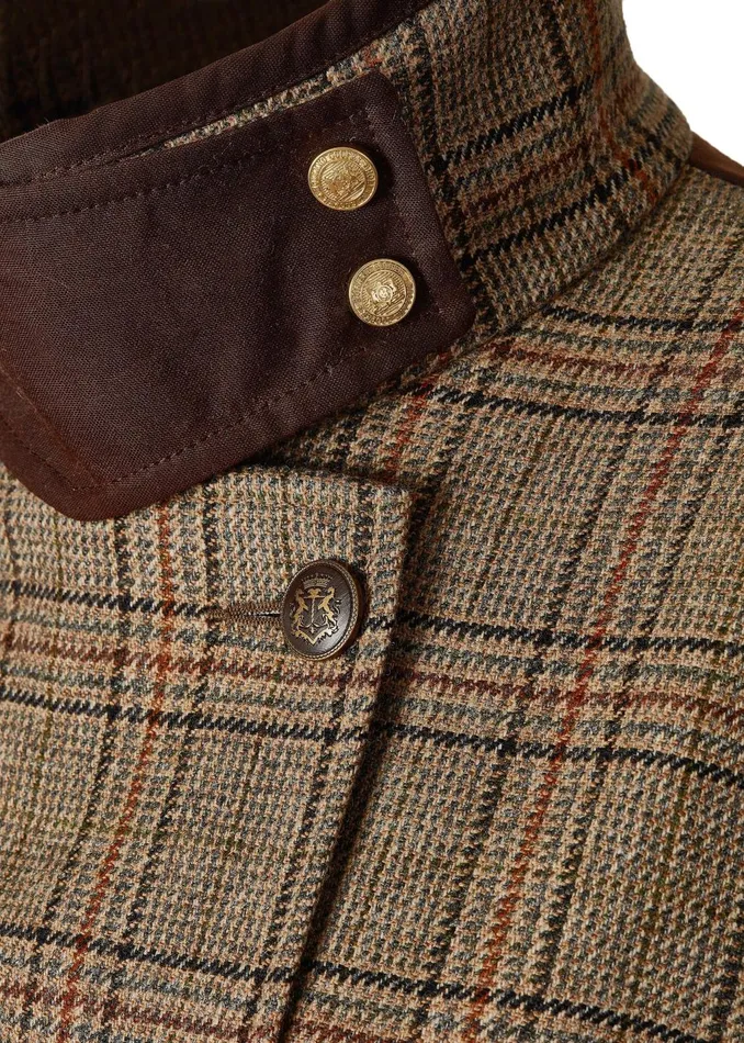 Holland Cooper Coats Women Balmoral Field Coat Bourbon Tweed