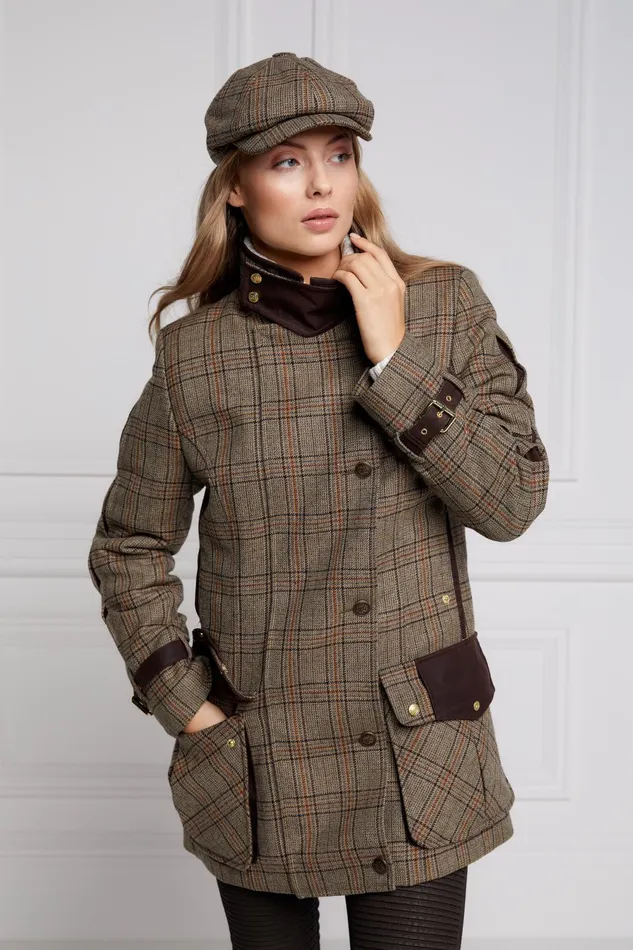 Holland Cooper Coats Women Balmoral Field Coat Bourbon Tweed