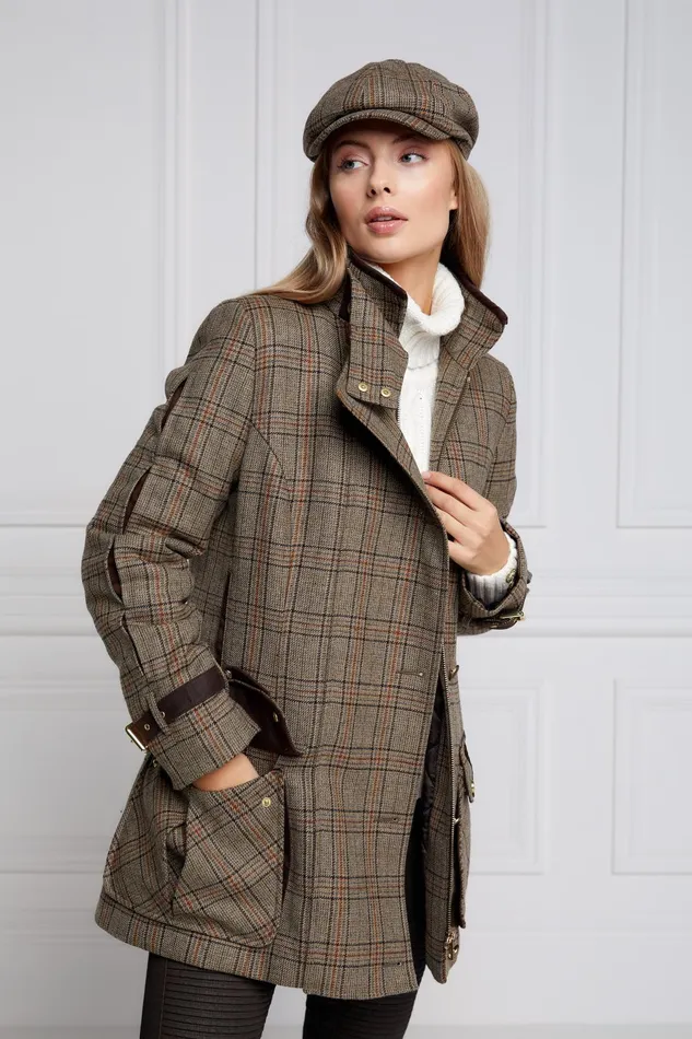 Holland Cooper Coats Women Balmoral Field Coat Bourbon Tweed