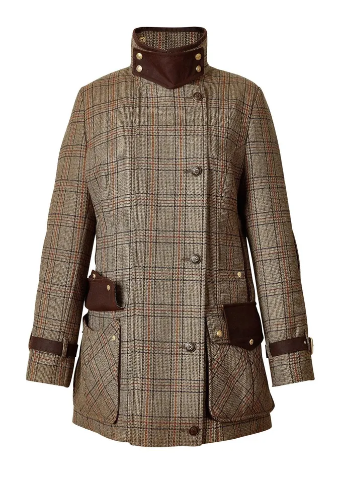 Holland Cooper Coats Women Balmoral Field Coat Bourbon Tweed