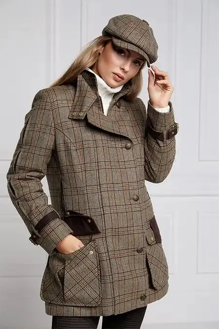 Holland Cooper Coats Women Balmoral Field Coat Bourbon Tweed