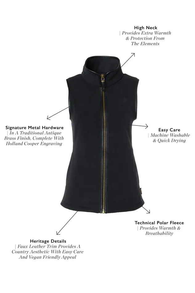Holland Cooper Fleeces Women Country Fleece Gilet Black