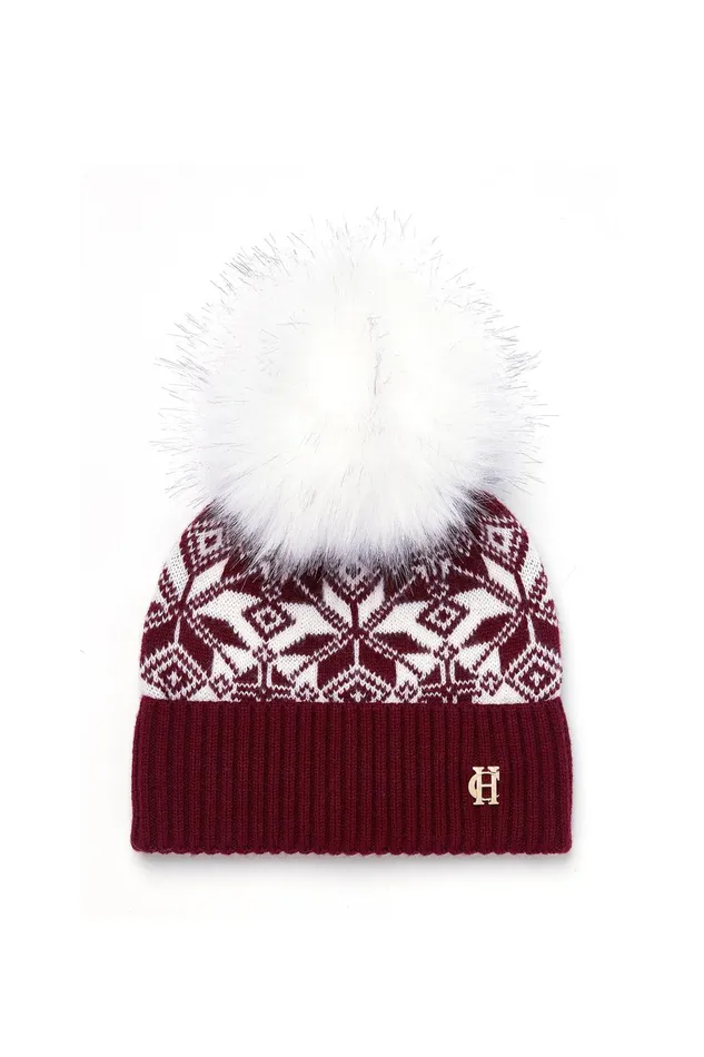 Holland Cooper Hats and Headbands Women Beatrice Bobble Hat Merlot