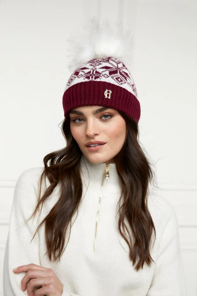 Holland Cooper Hats and Headbands Women Beatrice Bobble Hat Merlot Holland Cooper Hats and Headbands Women Beatrice Bobble Hat Merlot