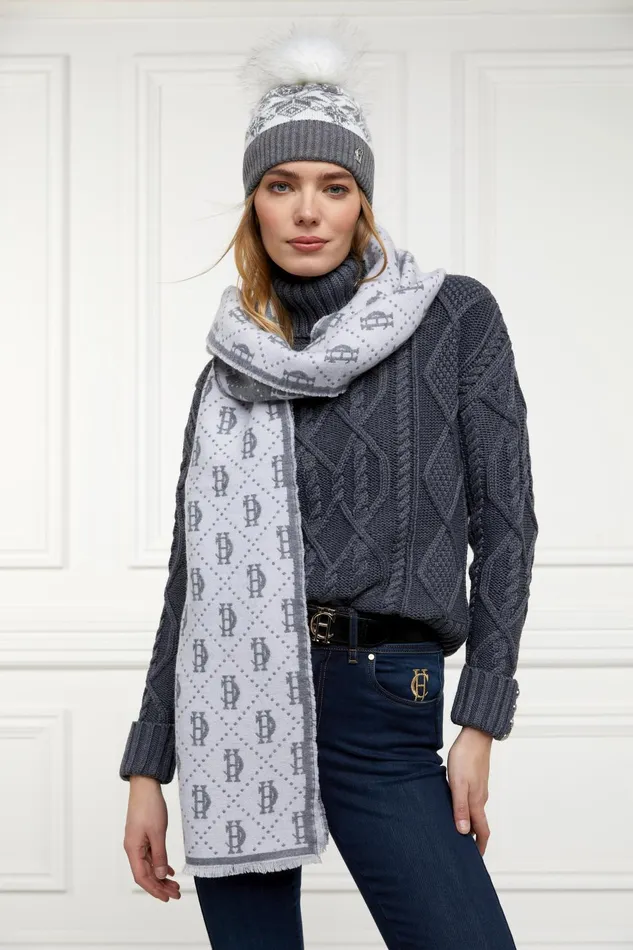Holland Cooper Headwear Women Beatrice Bobble Hat Grey Holland Cooper Headwear Women Beatrice Bobble Hat Grey