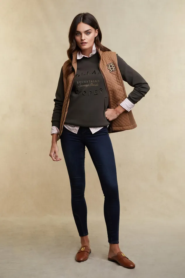 Holland Cooper Hoodies and Sweatshirts Women Crystal Crew Neck Sweat Dark Olive Holland Cooper Hoodies and Sweatshirts Women Crystal Crew Neck Sweat Dark Olive