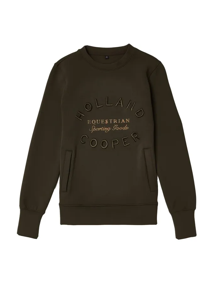 Holland Cooper Hoodies and Sweatshirts Women Crystal Crew Neck Sweat Dark Olive Holland Cooper Hoodies and Sweatshirts Women Crystal Crew Neck Sweat Dark Olive