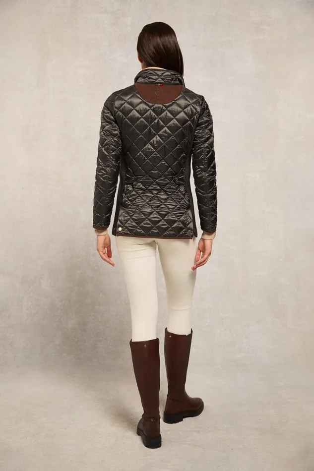 Holland Cooper Jackets Women Diamond Quilt Classic Jacket Khaki Holland Cooper Jackets Women Diamond Quilt Classic Jacket Khaki