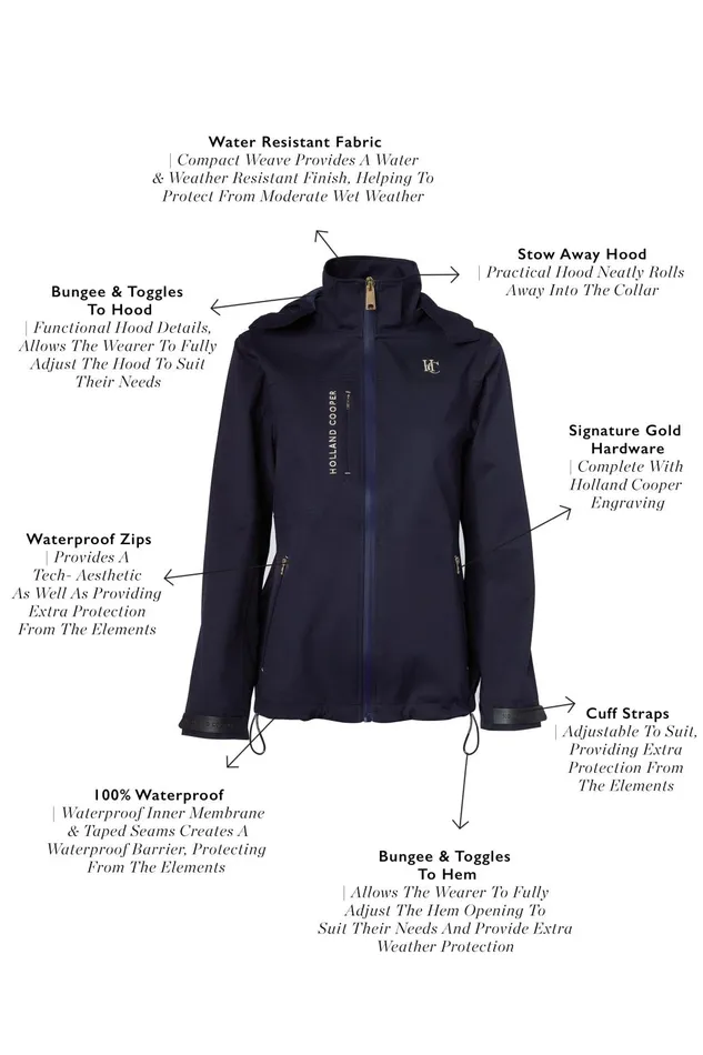 Holland Cooper Jackets Women Riding Shell Jacket Ink Navy Holland Cooper Jackets Women Riding Shell Jacket Ink Navy