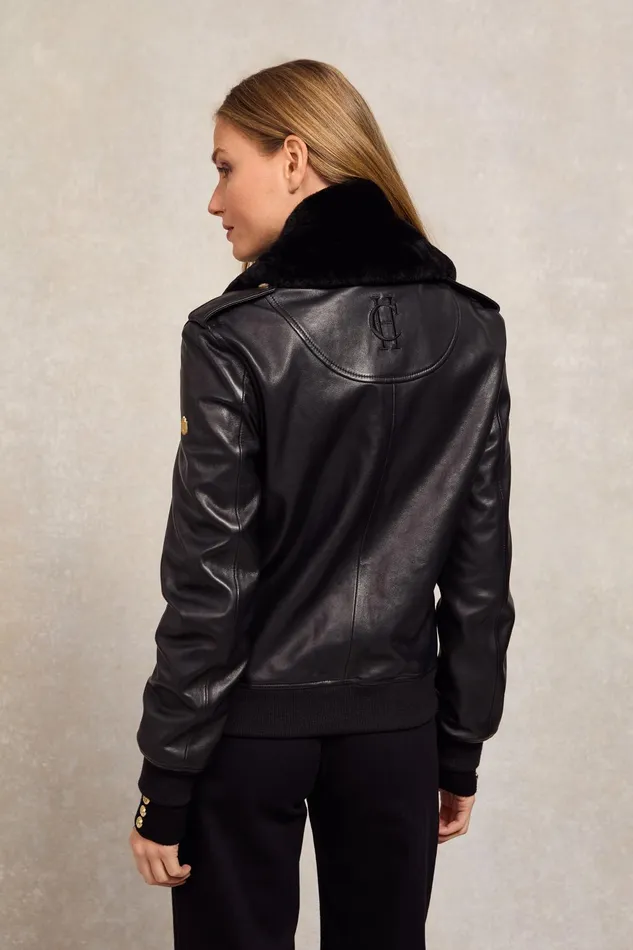 Holland Cooper Jackets Women Sloane Leather Bomber