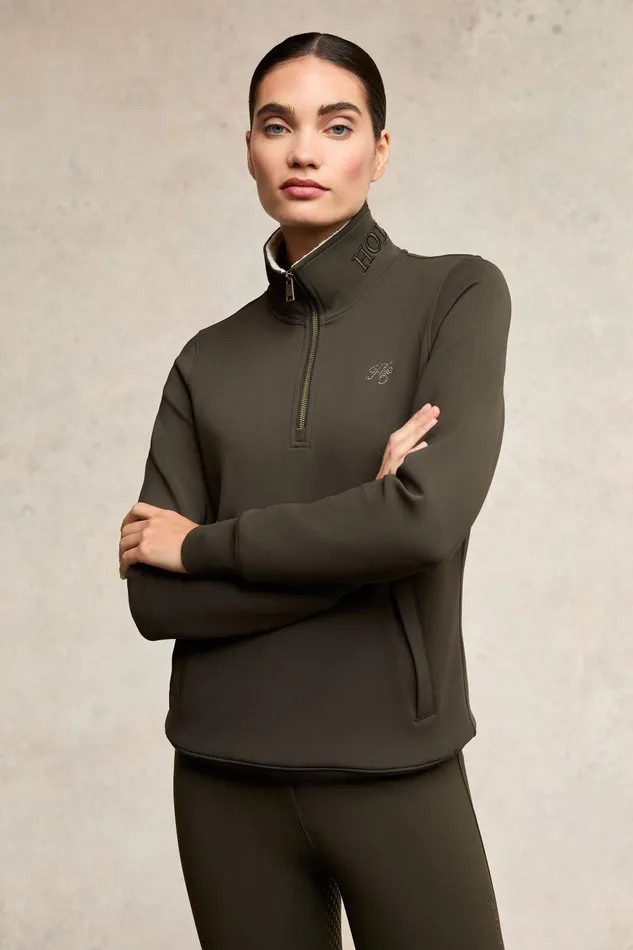Holland Cooper Jackets Women Training Henley Dark Olive Holland Cooper Jackets Women Training Henley Dark Olive