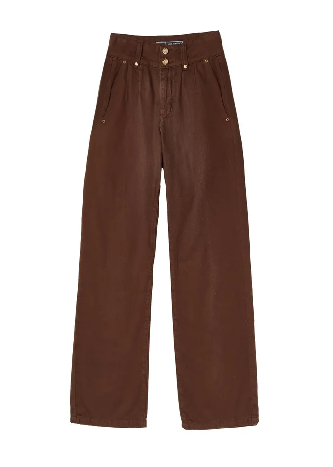 Holland Cooper Jeans Women Tailored Wide Leg Jean Chocolate Holland Cooper Jeans Women Tailored Wide Leg Jean Chocolate