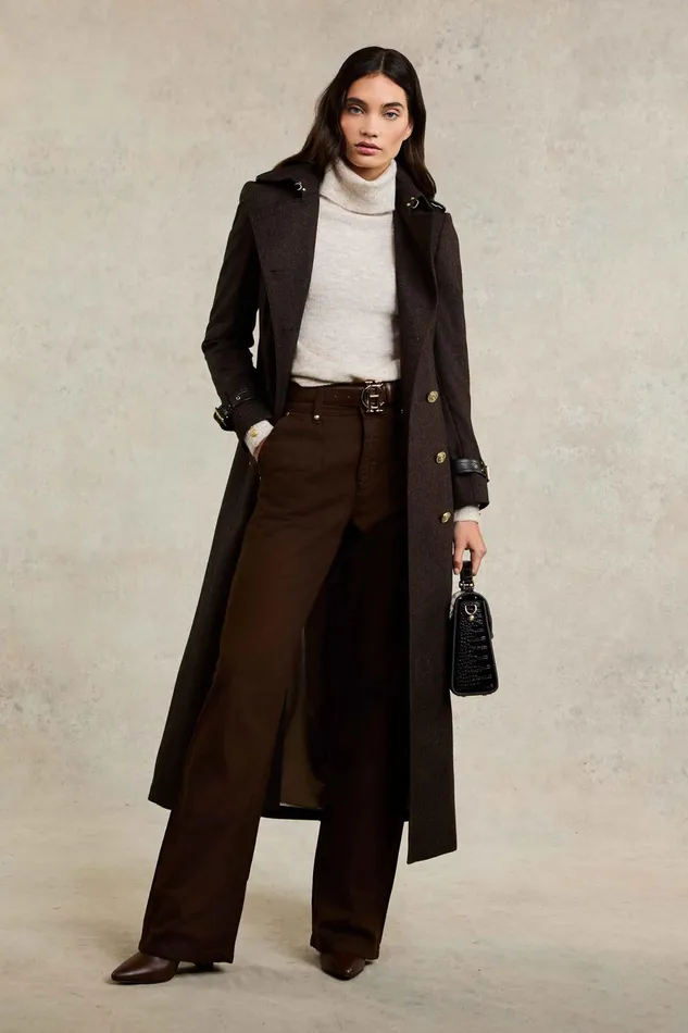 Holland Cooper Jeans Women Tailored Wide Leg Jean Chocolate Holland Cooper Jeans Women Tailored Wide Leg Jean Chocolate