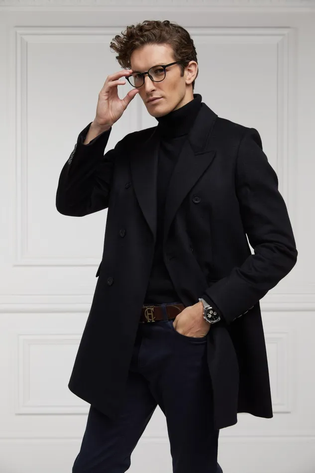 Holland Cooper Knitwear Men Byron Roll Neck Knit Black