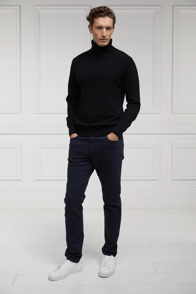 Holland Cooper Knitwear Men Byron Roll Neck Knit Black