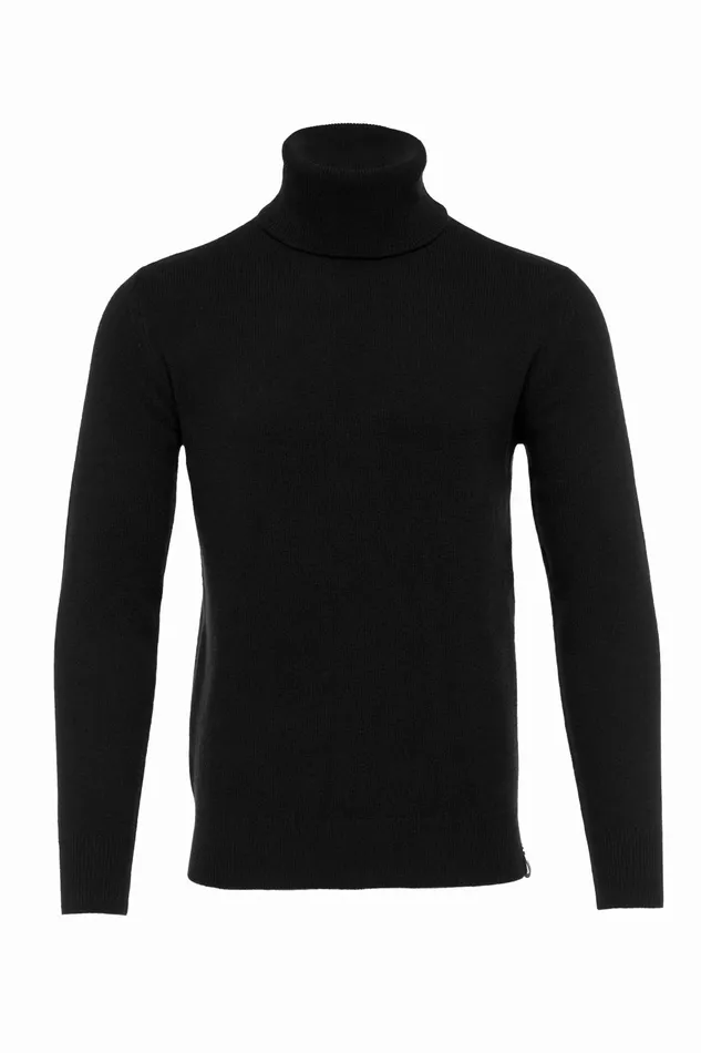 Holland Cooper Knitwear Men Byron Roll Neck Knit Black