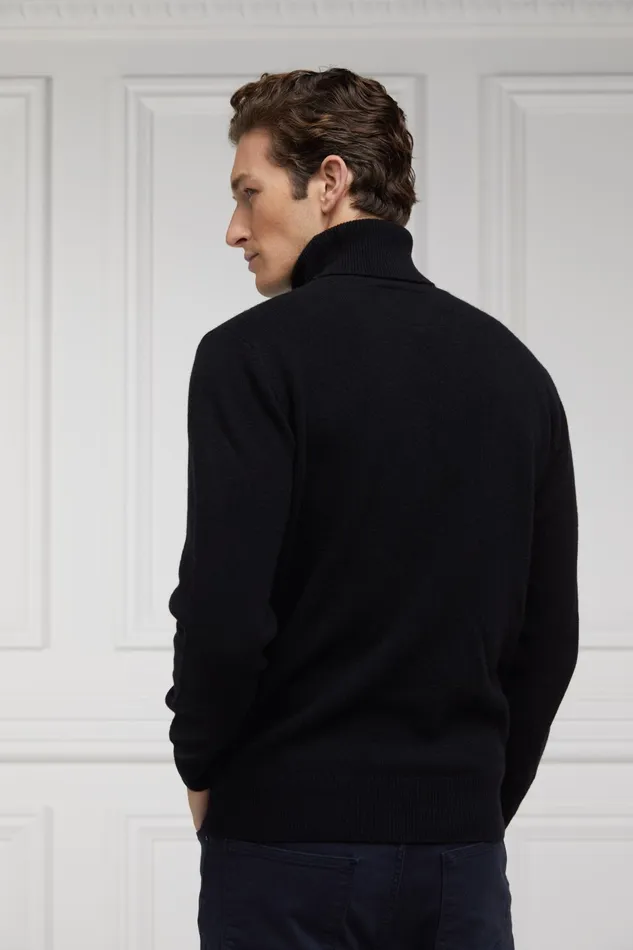 Holland Cooper Knitwear Men Byron Roll Neck Knit Black