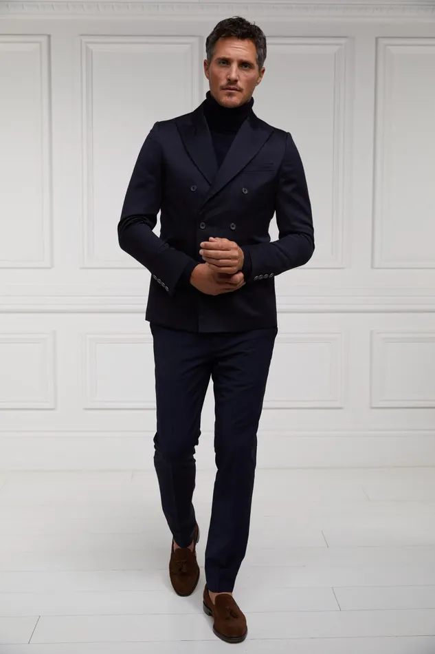 Holland Cooper Knitwear Men Byron Roll Neck Knit Navy