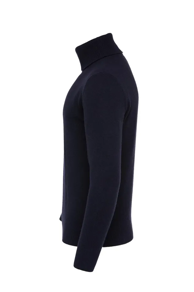 Holland Cooper Knitwear Men Byron Roll Neck Knit Navy