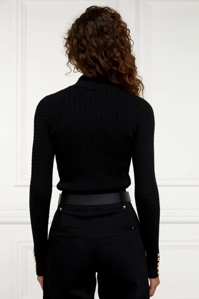 Holland Cooper Knitwear Women Ava Quarter Zip Knit Black Holland Cooper Knitwear Women Ava Quarter Zip Knit Black