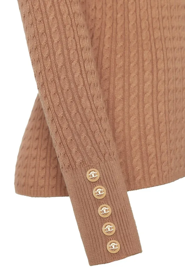 Holland Cooper Knitwear Women Ava Quarter Zip Knit Dark Camel Marl Holland Cooper Knitwear Women Ava Quarter Zip Knit Dark Camel Marl