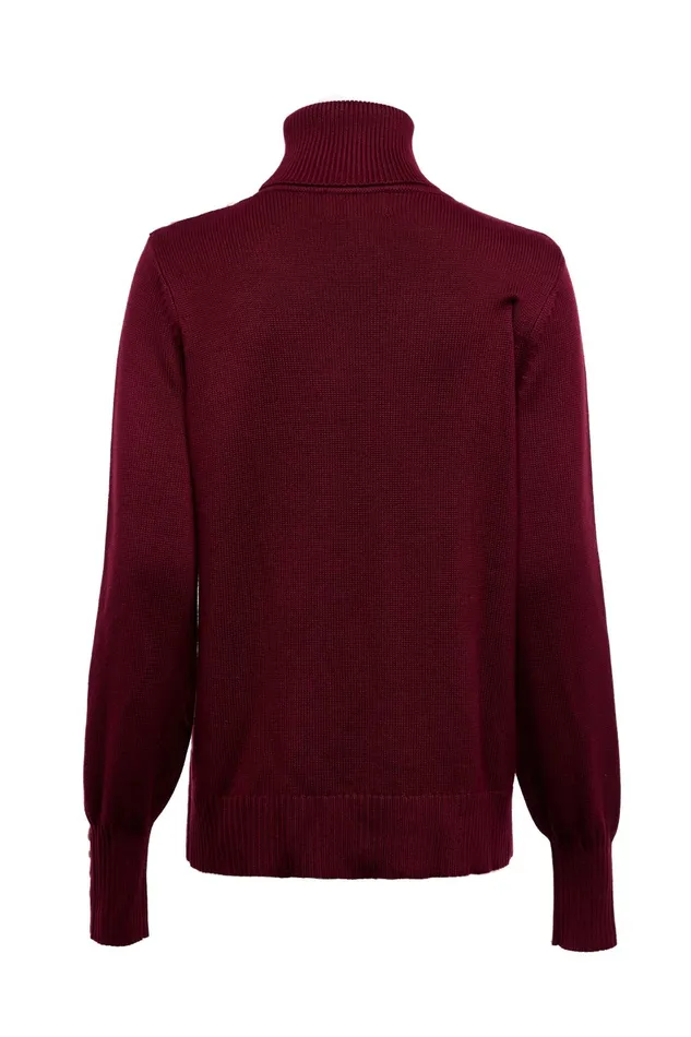 Holland Cooper Knitwear Women Chamonix Roll Neck Knit Wine Holland Cooper Knitwear Women Chamonix Roll Neck Knit Wine