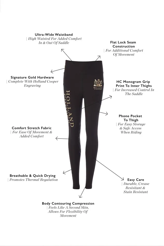 Holland Cooper Leggings Women Sport Legging Black Holland Cooper Leggings Women Sport Legging Black