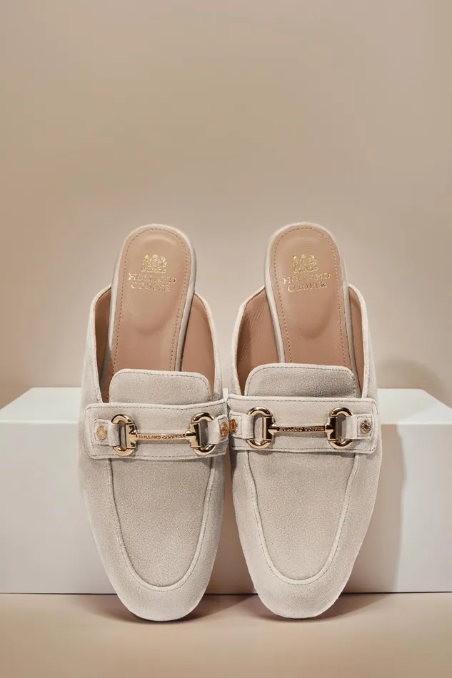 Holland Cooper Loafers Women Kingston Horse Bit Loafer Taupe Suede