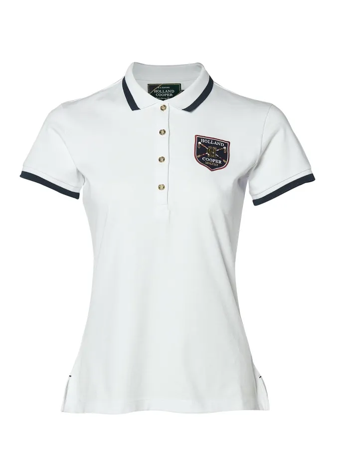 Holland Cooper Polo Shirts Women Classic Polo Shirt White Holland Cooper Polo Shirts Women Classic Polo Shirt White