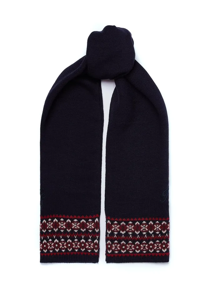 Holland Cooper Scarves Women Jennifer Fairisle Scarf Ink Navy
