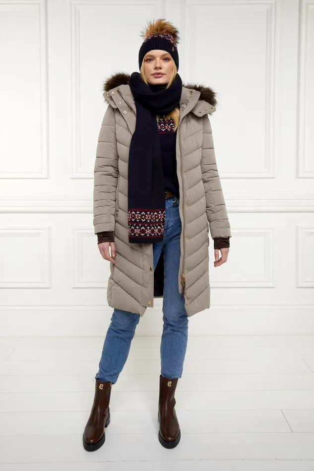 Holland Cooper Scarves Women Jennifer Fairisle Scarf Ink Navy Holland Cooper Scarves Women Jennifer Fairisle Scarf Ink Navy