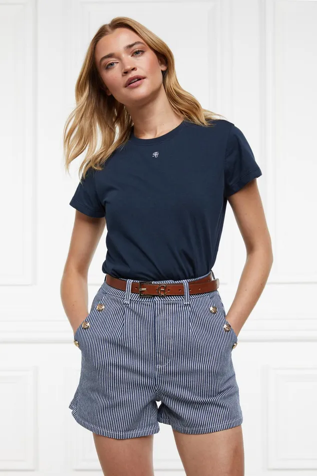 Holland Cooper Shorts Women Amoria Short Ticking Stripe Holland Cooper Shorts Women Amoria Short Ticking Stripe