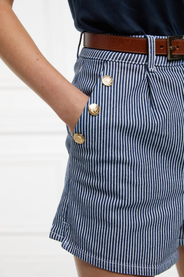 Holland Cooper Shorts Women Amoria Short Ticking Stripe Holland Cooper Shorts Women Amoria Short Ticking Stripe