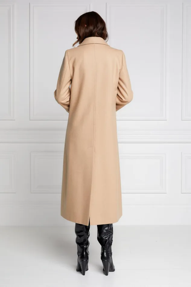 Holland Cooper Tailoring Women Double Breasted Coat Camel