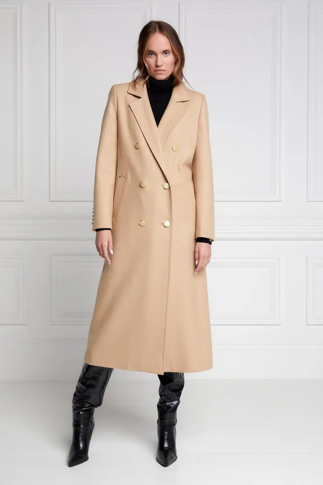 Holland Cooper Tailoring Women Double Breasted Coat Camel