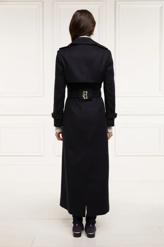 Holland Cooper Tailoring Women Full Length Marlborough Trench Coat Soft Navy