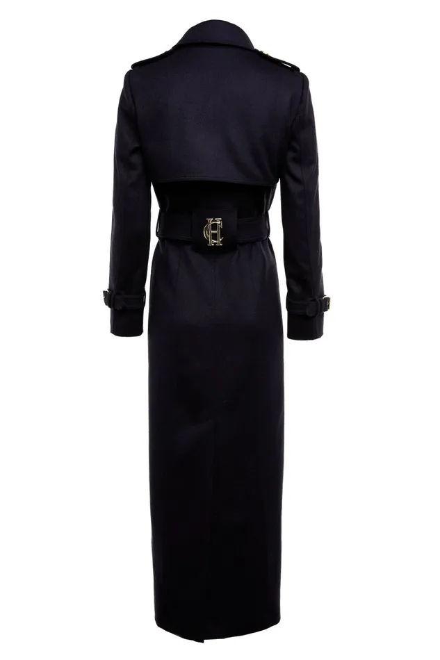 Holland Cooper Tailoring Women Full Length Marlborough Trench Coat Soft Navy