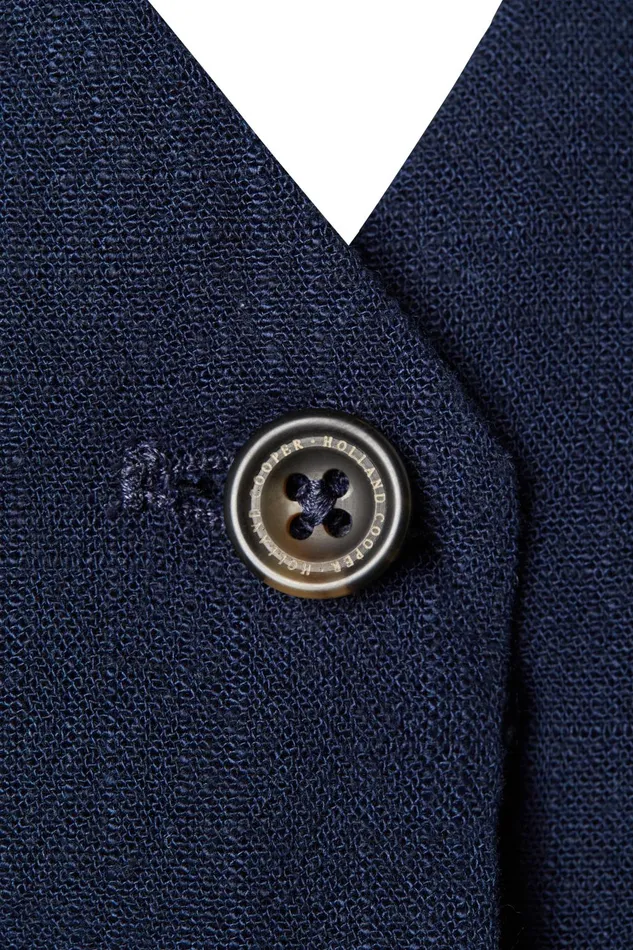 Holland Cooper Tailoring Women Hampton Waistcoat Navy Linen Holland Cooper Tailoring Women Hampton Waistcoat Navy Linen