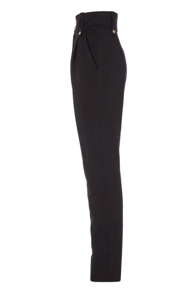 Holland Cooper Tailoring Women High Waisted Peg Trouser Black Barathea Holland Cooper Tailoring Women High Waisted Peg Trouser Black Barathea