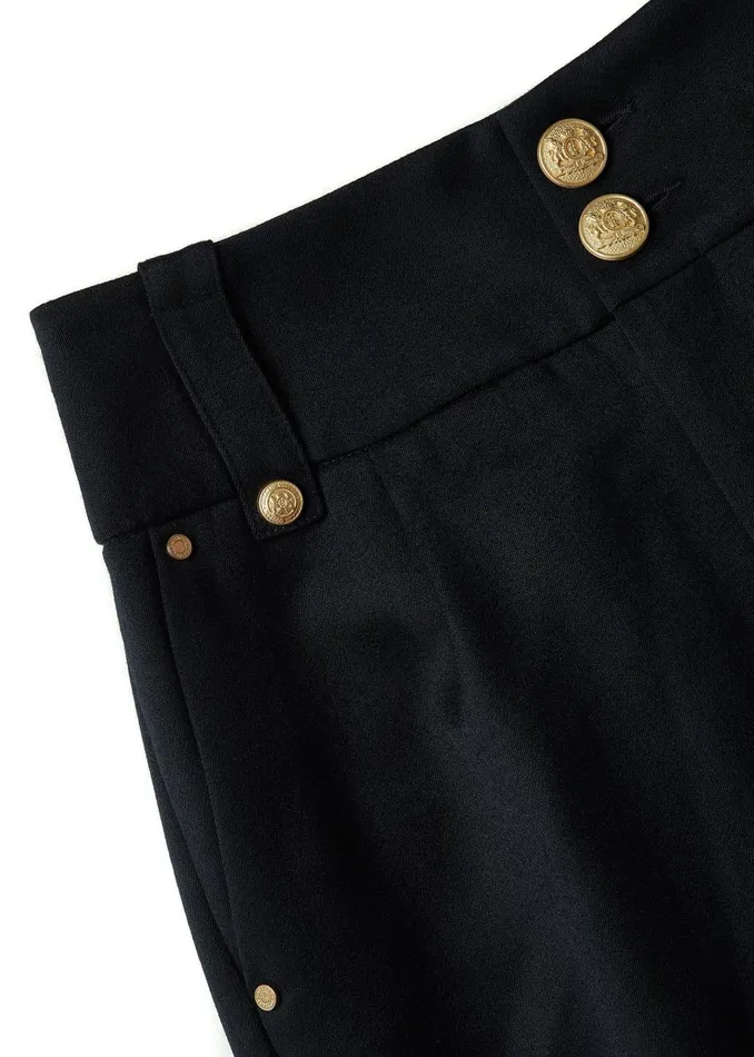 Holland Cooper Tailoring Women High Waisted Peg Trouser Black Barathea Holland Cooper Tailoring Women High Waisted Peg Trouser Black Barathea